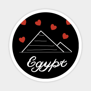 Pyramids Egypt with heart love summer travel vintage Magnet